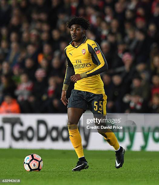 Ainsley Maitland-Niles of Arsenal during the match between Southampton and Arsenal at St Mary's Stadium on January 28, 2017 in Southampton, England.