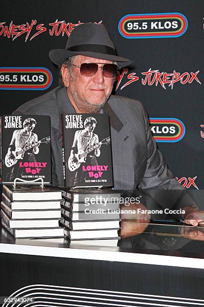 Guitarist Steve Jones poses for portrait at his book signing for "Lonely Boy: Tales From A Sex Pistol" at Book Soup on January 28, 2017 in West...