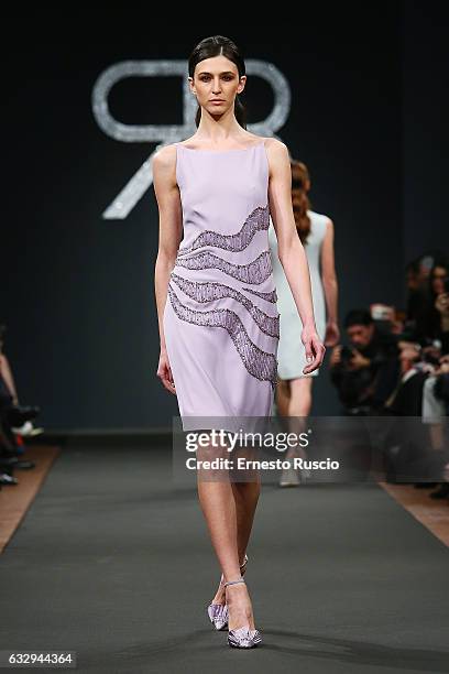 Model walks the runway at the Renato Balestra fashion show during AltaRoma January 2017 on January 28, 2017 in Rome, Italy.