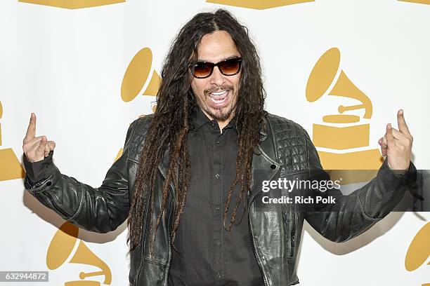 Musician James 'Munky' Shaffer of KoRn arrives at the 3rd Annual Los Angeles Chapter Nominee Brunch Celebration at Fig & Olive on January 28, 2017 in...