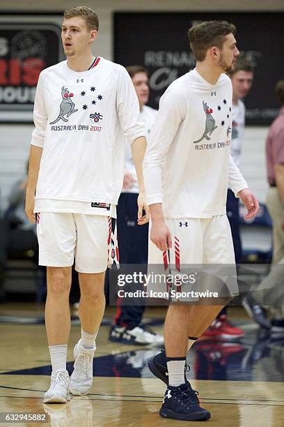 St. Mary's Gaels center Jock Landale warming up before the Gaels' 66-46 Australia Day victory against the San Francisco Dons on January 26 at McKeon...