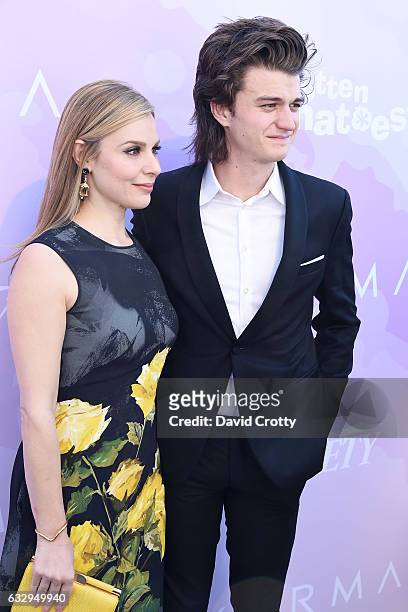 Cara Buono and Joe Keery arrive at Variety's Celebratory Brunch Event For Awards Nominees Benefiting Motion Picture Television Fund at Cecconi's on...