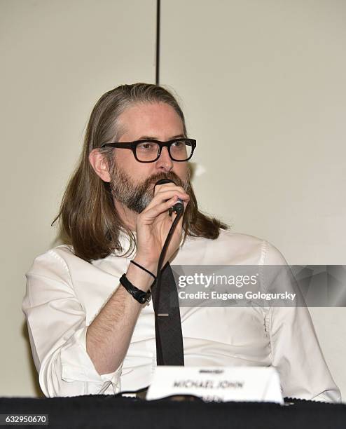 Panelist Michael John Warren speaks at BroadwayCon 2017 at The Jacob K. Javits Convention Center on January 28, 2017 in New York City.