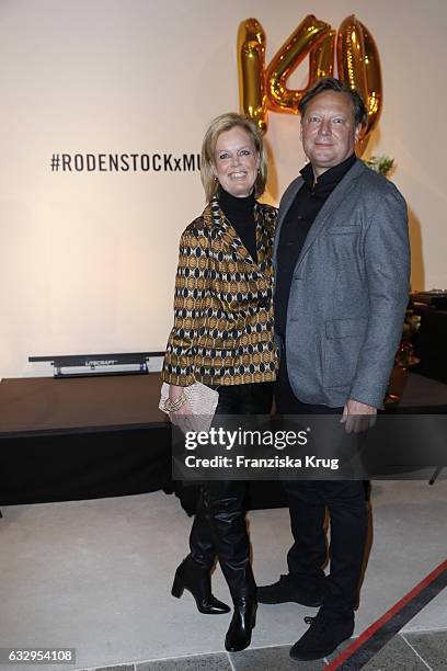 Oliver Kastalio, CEO Rodenstock and his wife Kirsten Kastalio attend the Rodenstock Exhibition Opening Event at Museum of Urban and Contemporary Art...