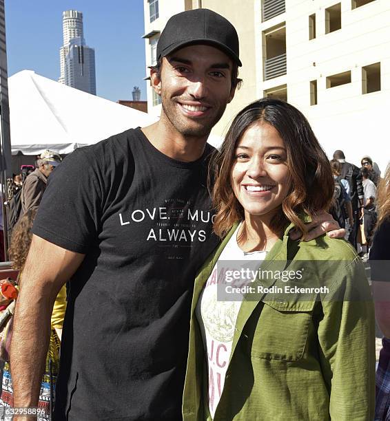 Actors Justin Baldoni and Gina Rodriguez pose for portrait at 3rd Annual Skid Row Carnival of Love on January 28, 2017 in Los Angeles, California.