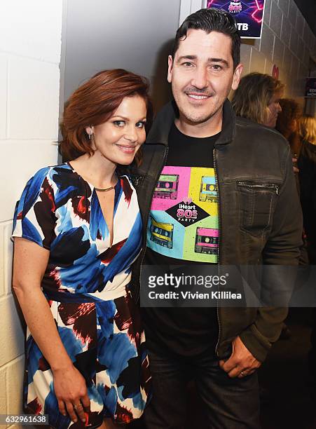 Actress Candace Cameron-Bure and singer Jonathan Knight attend the iHeart80s Party 2017 at SAP Center on January 28, 2017 in San Jose, California.