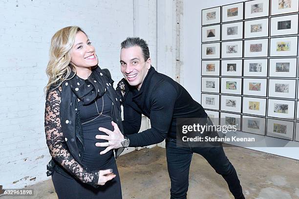 Lana Gomez and Sebastian Maniscalco attend UTA Artist Space: Jake and Dinos Chapman Opening 2017 at UTA Theater on January 28, 2017 in Los Angeles,...