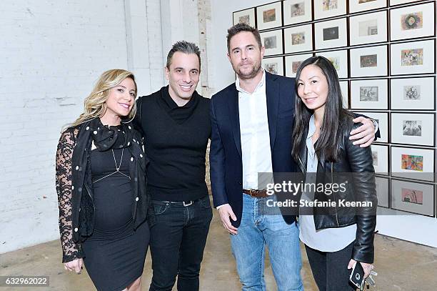 Lana Gomez, Sebastian Maniscalco, Josh Roth and Sonya Roth attends UTA Artist Space: Jake and Dinos Chapman Opening 2017 at UTA Theater on January...