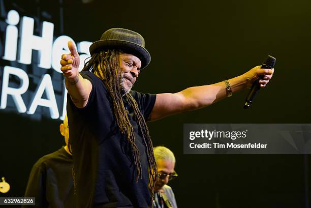 Musician Astro of UB40 performs on stage during the iHeart80s Party 2017 at SAP Center on January 28, 2017 in San Jose, California.
