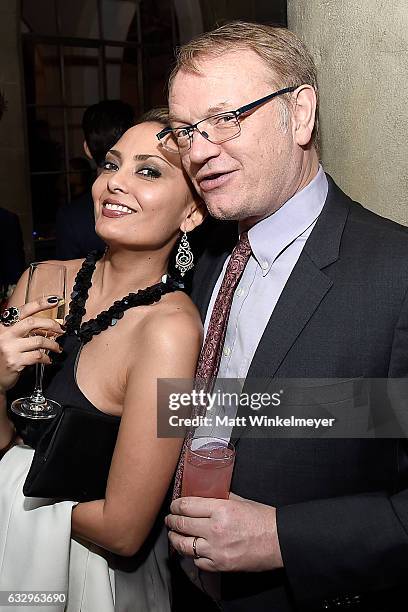 Personality Allegra Riggio and actor Jared Harris attend the Entertainment Weekly Celebration of SAG Award Nominees sponsored by Maybelline New York...