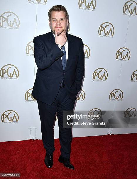 James Corden arrives at the 28th Annual Producers Guild Awards at The Beverly Hilton Hotel on January 28, 2017 in Beverly Hills, California.