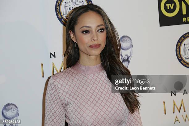 Actress Amber Stevens West arrives at the 48th NAACP Image Awards Nominees' Luncheon at Loews Hollywood Hotel on January 28, 2017 in Hollywood,...