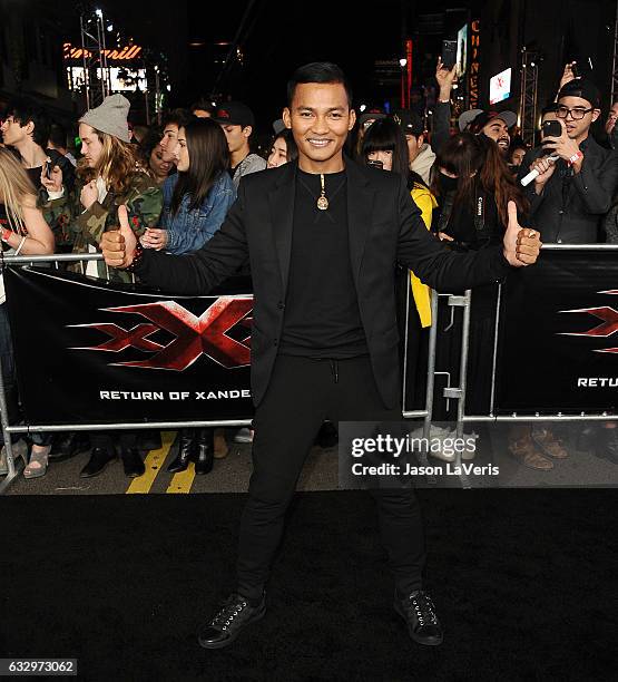 Actor Tony Jaa attends the premiere of "xXx: Return of Xander Cage" at TCL Chinese Theatre IMAX on January 19, 2017 in Hollywood, California.