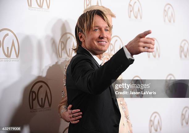 Keith Urban and Nicole Kidman attend the 28th annual Producers Guild Awards at The Beverly Hilton Hotel on January 28, 2017 in Beverly Hills,...