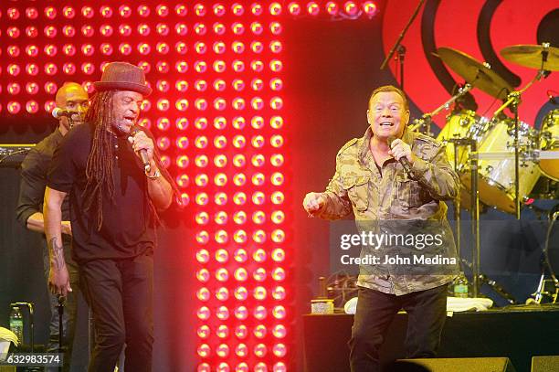 Astro and Ali Campbell of UB40 perform during the 2017 iHeart80s Party at SAP Center on January 28, 2017 in San Jose, California.