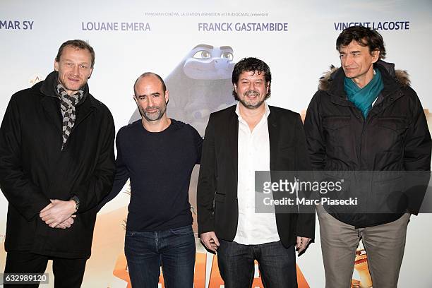 Producer Nicolas Altmayer, director Pierre Core, producers Christian Ronget and Eric Altmayer attend 'Sahara' Premiere at UGC Cine Cite Bercy on...