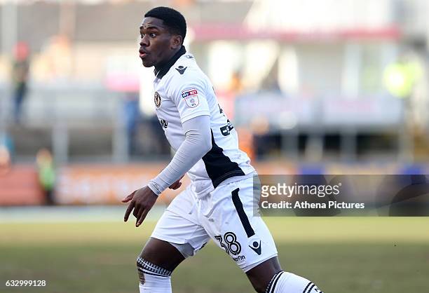 Mitchell Rose of Newport County during the Sky Bet League Two match between Newport County and Hartlepool United at Rodney Parade on January 28, 2017...