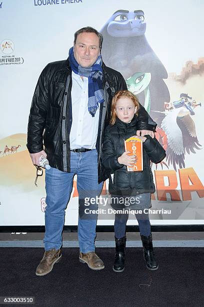 Francois Clerc and his daughter attend "Sahara" Paris Premiere at UGC Cine Cite Bercy on January 29, 2017 in Paris, France.