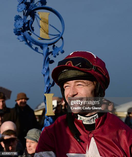 Dublin , Ireland - 29 January 2017; Jockey David Mullins in the winner's enclosure after winning the BHP Insurance Irish Champion Hurdle on Petit...