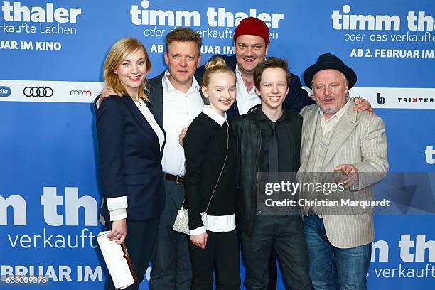 Nadja Uhl, Justus von Dohnany, Jule Hermann,Charly Huebner, Arved Friese and Axel Prahl, the main cast of the movie, attend the premiere of 'Timm...