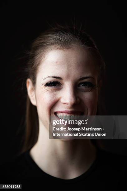 Carolina Kostner of Italy poses for a portrait during day 5 of the European Figure Skating Championships at Ostravar Arena on January 29, 2017 in...