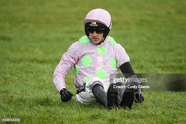 Dublin , Ireland - 29 January 2017; Jockey Ruby Walsh after falling from Royal Caviar in the Frank Ward Solicitors Arkle Novice Steeplechase during...