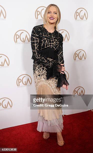 Actress Teresa Palmer arrives at the 28th Annual Producers Guild Awards at The Beverly Hilton Hotel on January 28, 2017 in Beverly Hills, California.