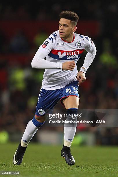 Marcus Browne of Wigan Athletic in action during the FA Cup fourth round match between Manchester United and Wigan Athletic at Old Trafford on...