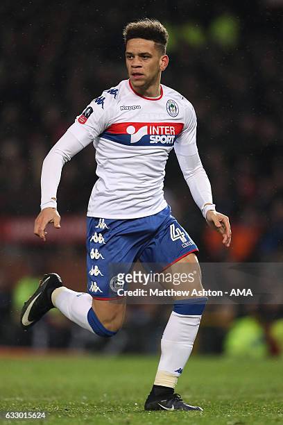 Marcus Browne of Wigan Athletic in action during the FA Cup fourth round match between Manchester United and Wigan Athletic at Old Trafford on...