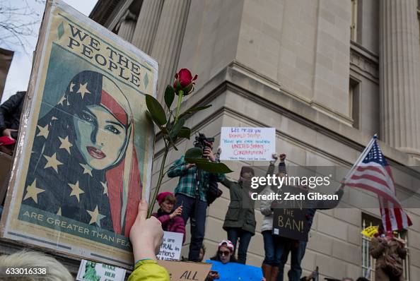 Demonstrators Protest At The White House Against Muslim Immigration Ban Demonstrators Protest At The White House Against Muslim Immigration Ban