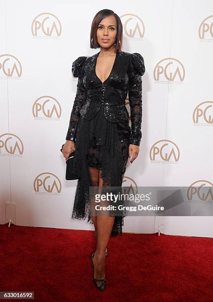Actress Kerry Washington arrives at the 28th Annual Producers Guild Awards at The Beverly Hilton Hotel on January 28, 2017 in Beverly Hills,...