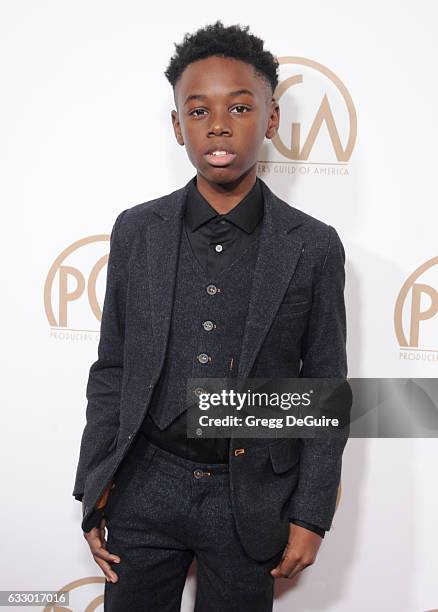 Actor Alex R. Hibbert arrives at the 28th Annual Producers Guild Awards at The Beverly Hilton Hotel on January 28, 2017 in Beverly Hills, California.