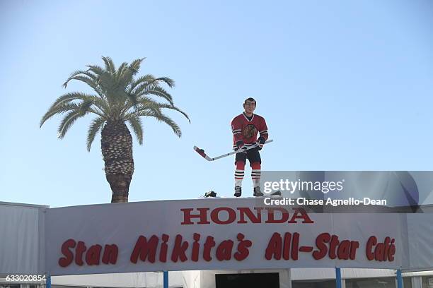 General view NHL Network set and talent before the 2017 Honda NHL All-Star Game on January 29, 2017 at the Staples Center in Los Angeles, California.