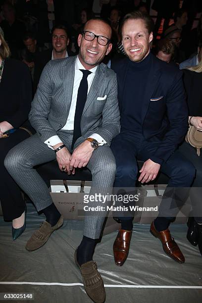Andreas Rebbelmund and Thomas Hoehn attend the Thomas Rath show during Platform Fashion January 2017 at Areal Boehler on January 29, 2017 in...
