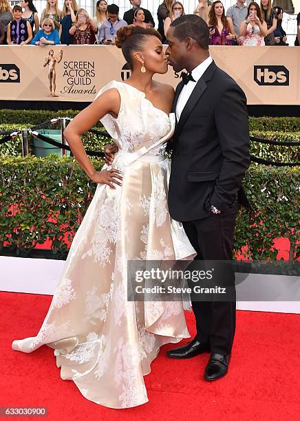 Actor Sterling K. Brown and Ryan Michelle Bathe attend the 23rd Annual Screen Actors Guild Awards at The Shrine Expo Hall on January 29, 2017 in Los...