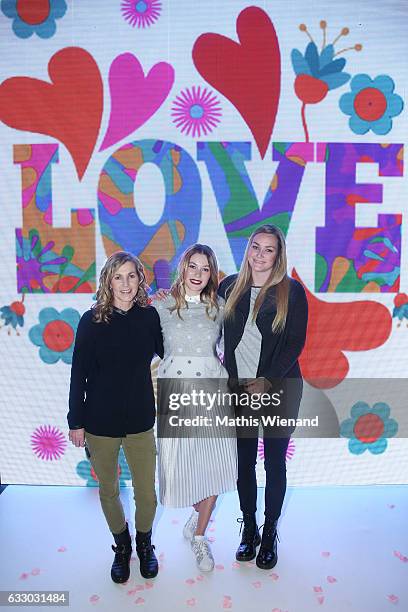 Beate Klever, Amelie Klever and Maren Klever attend the Thomas Rath after party during Platform Fashion January 2017 at Areal Boehler on January 29,...