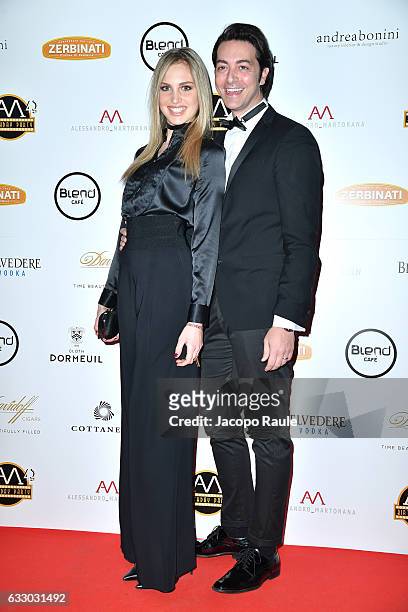 Irene Cioni and Alex Pacifico attend photocall for Alessandro Martorana party on January 29, 2017 in Milan, Italy.