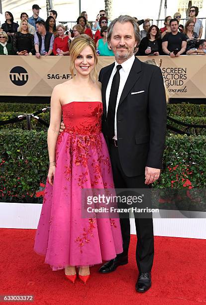 Actor Cara Buono and Peter Thum attend The 23rd Annual Screen Actors Guild Awards at The Shrine Auditorium on January 29, 2017 in Los Angeles,...