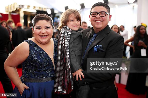 Raini Rodriguez, Jeremy Maguire and Rico Rodriguez attend The 23rd Annual Screen Actors Guild Awards at The Shrine Auditorium on January 29, 2017 in...