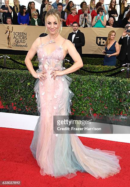 Actor Kaley Cuoco attends The 23rd Annual Screen Actors Guild Awards at The Shrine Auditorium on January 29, 2017 in Los Angeles, California....