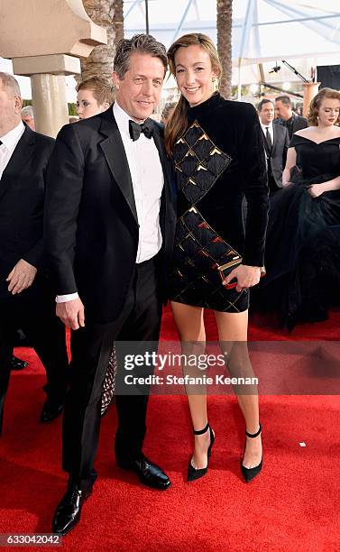 Actor Hugh Grant and Anna Elisabet Eberstein attend The 23rd Annual Screen Actors Guild Awards at The Shrine Auditorium on January 29, 2017 in Los...