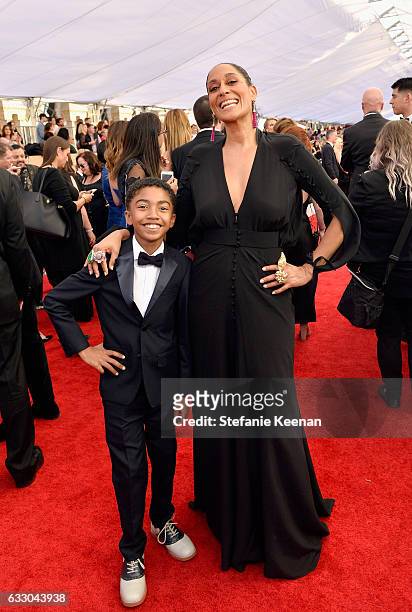 Actors Miles Brown and Tracee Ellis Ross attends The 23rd Annual Screen Actors Guild Awards at The Shrine Auditorium on January 29, 2017 in Los...