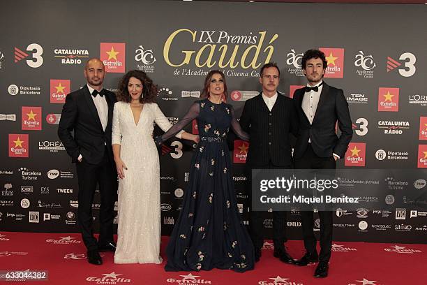 Alain Hernandez, Betsy Turnez, Ruth Llopis, Marc Crehuet and Miki Esparbe attend the IX Gaudi Awards 2016 for their movie 'El Rei Bori', 'El Rey...