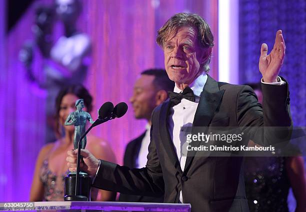 Actor William H. Macy accepts Outstanding Performance by a Male Actor in a Comedy Series for 'Shameless' onstage during The 23rd Annual Screen Actors...