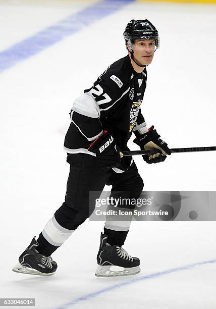 Former NHL player Scott Niedermayer on the ice during the Celebrity Shootout hockey game played before the All-Star Skills Competition held on...