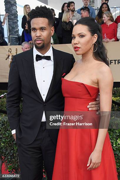 Recording artist Josiah Bell and actor Jurnee Smollett-Bell attend The 23rd Annual Screen Actors Guild Awards at The Shrine Auditorium on January 29,...