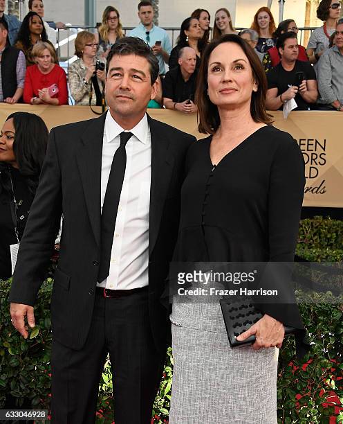 Actor Kyle Chandler and Kathryn Chandler attend The 23rd Annual Screen Actors Guild Awards at The Shrine Auditorium on January 29, 2017 in Los...