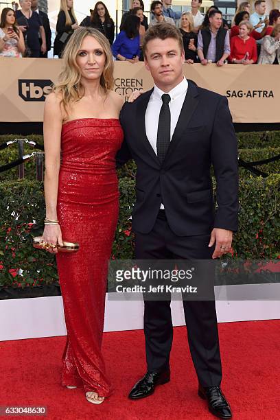 Samantha Hemsworth and actor Luke Hemsworth attend the 23rd Annual Screen Actors Guild Awards at The Shrine Expo Hall on January 29, 2017 in Los...
