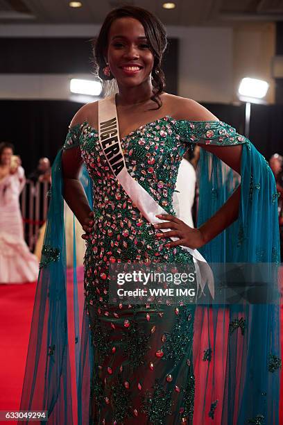 Unoaku Anyadike, Miss Nigeria 2016 on the red carpet before The 65th MISS UNIVERSE® contest held at the Mall of Asia Arena on January 29, 2017 in...