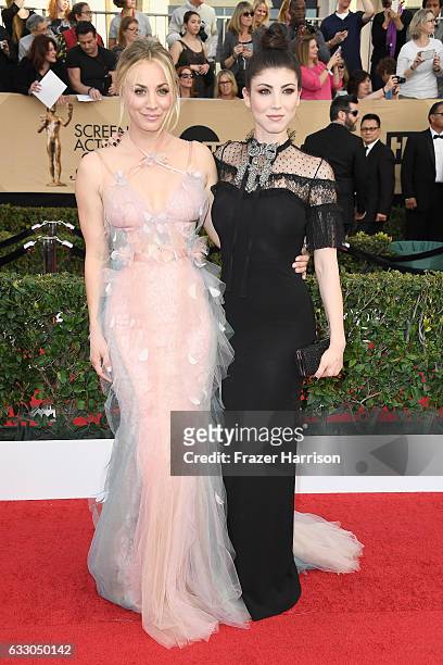 Actors Kaley Cuoco and Briana Cuoco attend The 23rd Annual Screen Actors Guild Awards at The Shrine Auditorium on January 29, 2017 in Los Angeles,...
